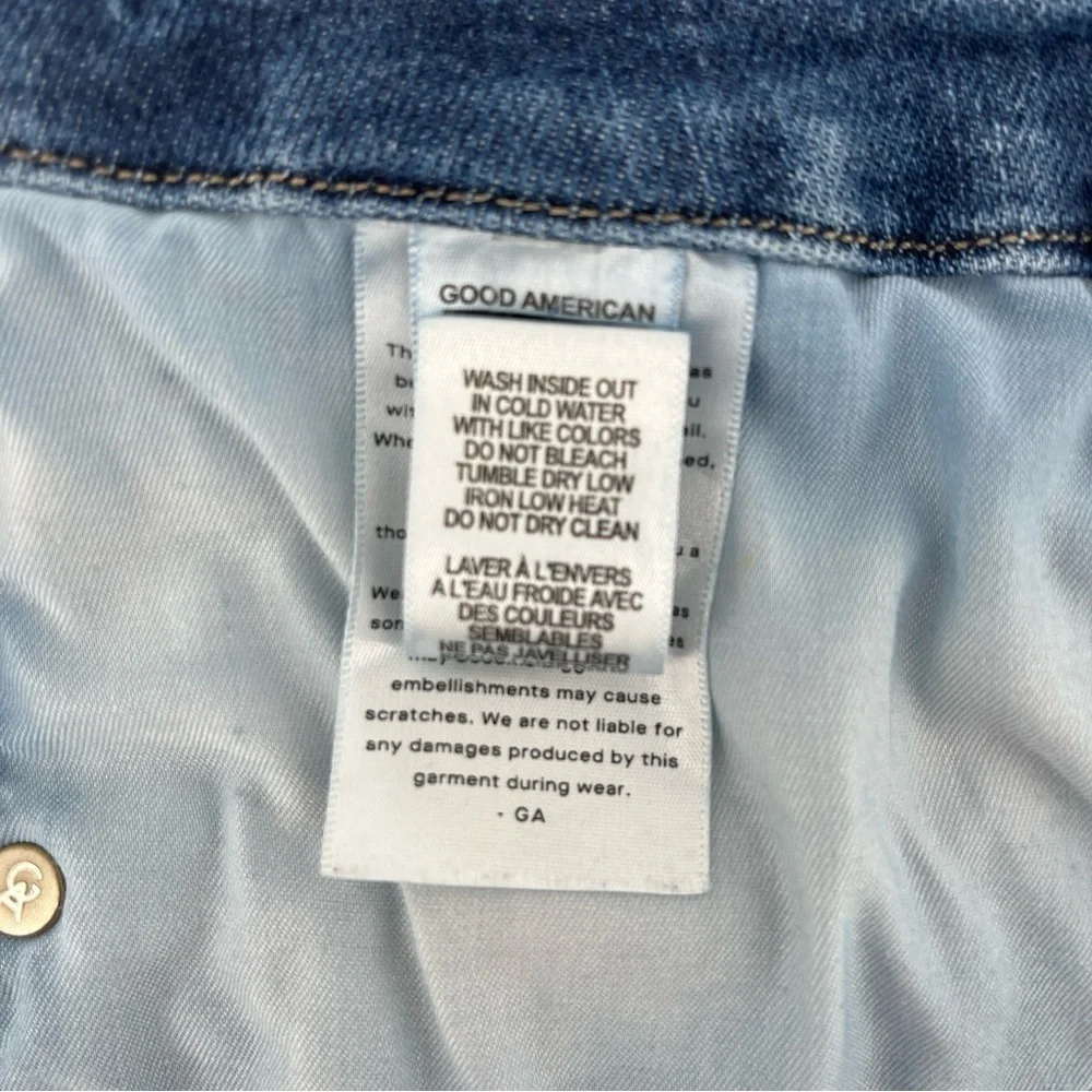 Good‎ American Good Legs Stovepipe Distressed Jeans GLC1380T BLUE673 Size 15